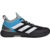 Adidas Adizero Ubersonic 4 HEAT Black/Blue/Grey Men's Shoe -Wilson Store adidas adizero ubersonic 4 heat black blue grey me