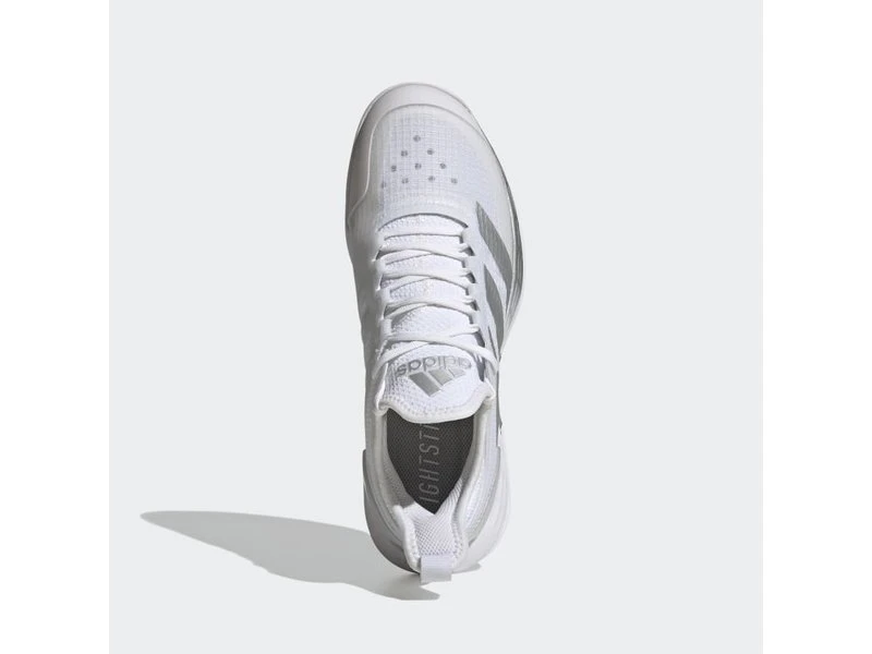 Adidas Adizero Ubersonic 4 White/Silver Women's Shoe 5 Adidas Adizero Ubersonic 4 White/Silver Women's Shoe - Image 3