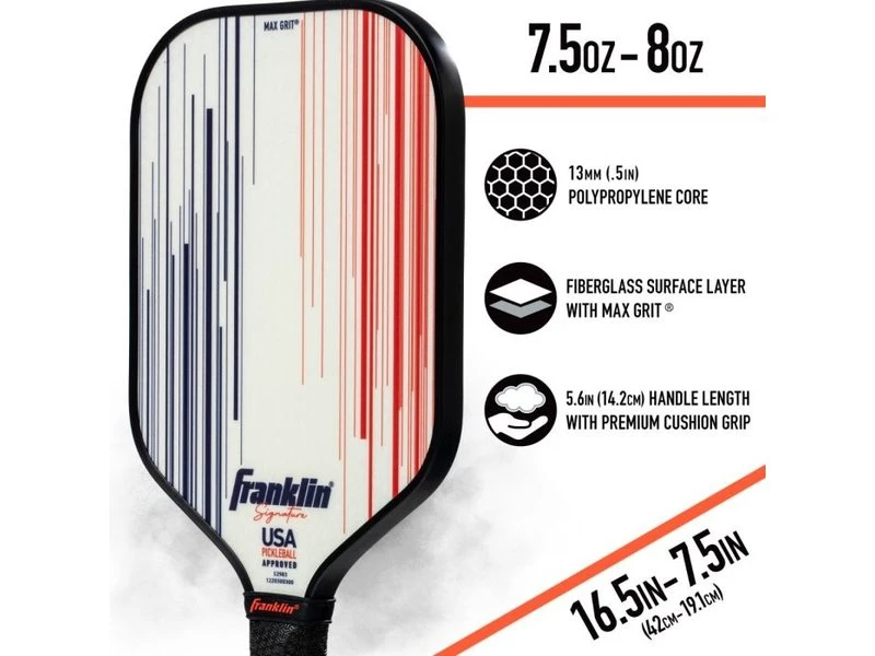 Franklin Signature Pro 13 Mm Pickleball Paddle White 6 Franklin Signature Pro 13 Mm Pickleball Paddle White - Image 4